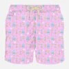 MC2 Saint Barth Man Light Fabric Swim Shorts With Gin Mare Print | GIN MARE SPECIAL EDITION -The Bikini Collective 02656bginstbarthfronte