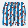 Mid-length Swim Shorts With Lucky Charms Print -The Bikini Collective 45678 0000 back chilli pepper striped blue lucky swimshort man2