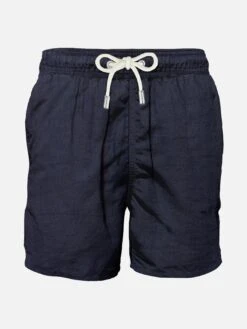 Blue Linen Long Swim Short