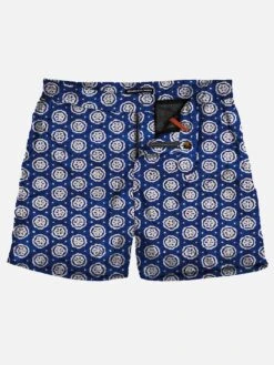 Short-length Man Swim Shorts With Dyed Print