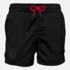MC2 Saint Barth Man Classic Swim Shorts With Milan Logo | MILAN SPECIAL EDITION -The Bikini Collective ac milan swimshorts black man 1