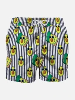 Avocado Toast Print Mid-length Swim Shorts