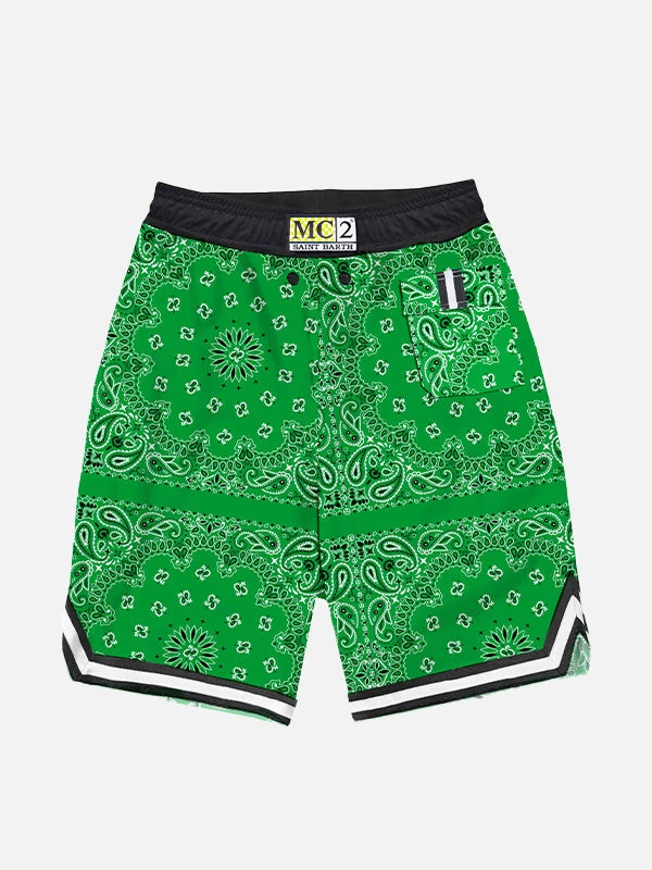 MC2 Saint Barth Boy Long Swim Shorts With Bandanna Print 4 MC2 Saint Barth Boy Long Swim Shorts With Bandanna Print - Image 2