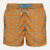 Light Fabric Man Swim Shorts With Crocodile Print -The Bikini Collective back crocodile orange fluo blue swimshort man