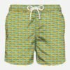 Light Fabric Man Swim Shorts Sporty Car Print -The Bikini Collective back yellow car blue man mc2