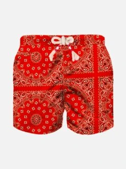 MC2 Saint Barth Boy Swim Shorts With Bandanna Print