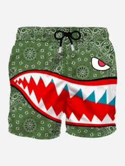 MC2 Saint Barth Man Swim Shorts With Shark Print