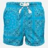 Man Swim Shorts With Light Blue Bandanna Print -The Bikini Collective bandanna 0001 caprese costume bandana azzurra uomo mc2