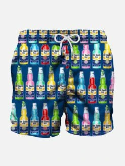 Multicolor Beers All Over Print Swim Shorts
