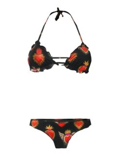 Woman Cheeky Swim Briefs With Heart Print