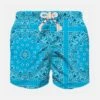 MC2 Saint Barth Boy Bluette Swim Shorts With Bandanna Print -The Bikini Collective boy costume bandana blue 1
