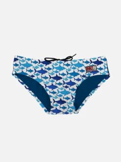 MC2 Saint Barth Multi Shark Print Boy Swim Briefs