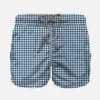 Boy Swim Shorts With Blue Vichy Pattern -The Bikini Collective boy swim shorts blue vichy pattern 1