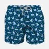 Boy Light Fabric Swim Shorts With Dog Print