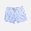 Boy Cotton Swim Shorts With Gingham Print -The Bikini Collective boy swimshort cotton vichy 01