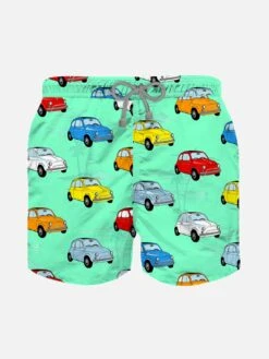 Boy Swim Shorts With Car Print