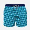 Boy Swim Shorts With Penguin Print And Emboridery