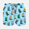 Light Blue Scuba Print Boy Swim Shorts -The Bikini Collective boy swimshort scuba 01