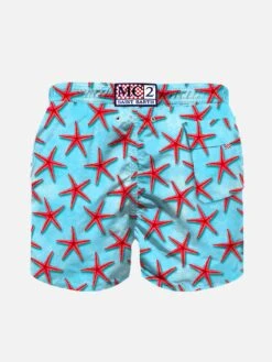 Red Seastars Boy's Swim Shorts -The Bikini Collective boy swimshort seastar 02