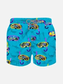 Boy Classic Swim Shorts With Diver Mask Print