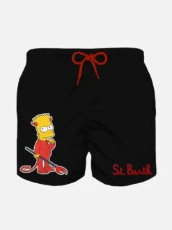 MC2 Saint Barth Boy Swim Shorts With Devil Bart Patch | THE SIMPSON SPECIAL EDITION