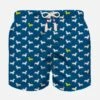 MC2 Saint Barth Boy Light Fabric Swim Shorts With Dachshund Print -The Bikini Collective boy swimshorts blue dog2