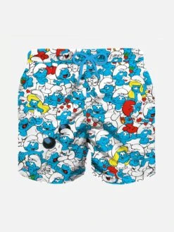 MC2 Saint Barth Boy Swim Shorts With Smurf All Over Print | SMURFS SPECIAL EDITION
