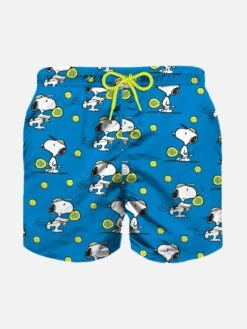 MC2 Saint Barth Boy Light Fabric Swim Shorts With Snoopy Padel Print | SNOOPY - PEANUTS™ SPECIAL EDITION