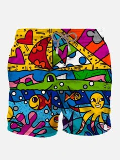 MC2 Saint Barth Man Swim Shorts With Sea World Print | ©BRITTO SPECIAL EDITION