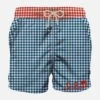 Man Swim Shorts Gingham Print With Pocket 1 Man Swim Shorts Gingham Print With Pocket -The Bikini Collective costume bluette old school tattoo uomo 0000 back swimshort man vichy blue red