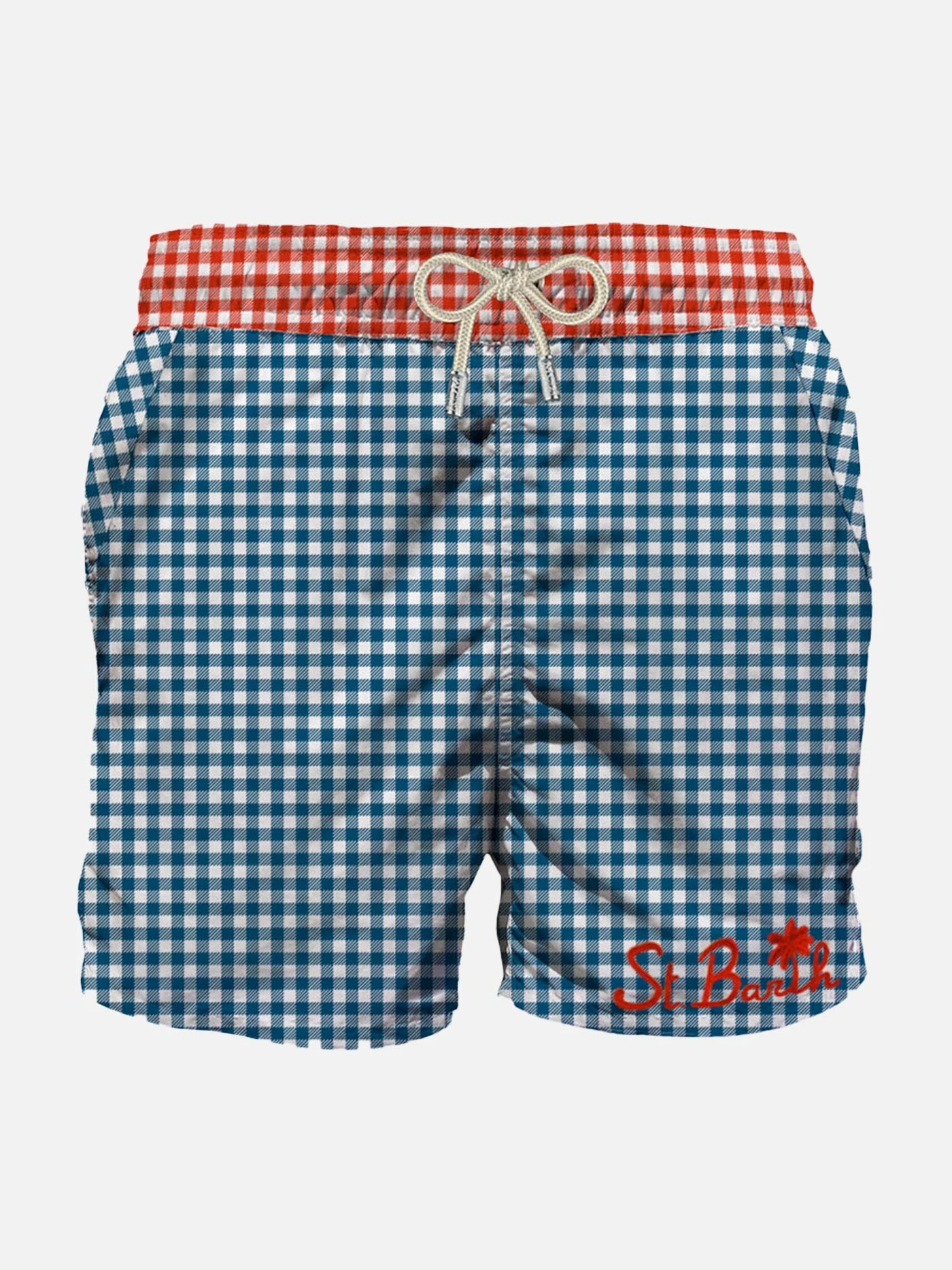 Man Swim Shorts Gingham Print With Pocket 3 Man Swim Shorts Gingham Print With Pocket