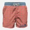 Man Swim Shorts Gingham Print And Pocket -The Bikini Collective costume bluette old school tattoo uomo 0000 costume vichy rosso blu uomo mc2