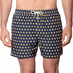 Light Fabric Man Swim Shorts Ducky Print -The Bikini Collective costume mare paperelle