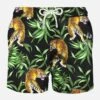 Man Light Fabric Swim Shorts With Tiger Print -The Bikini Collective costume mare tigre tropical
