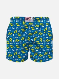 Snorkeling Print Light Fabric Boy Swim Shorts -The Bikini Collective costume papa figlio snorkeling c560c8f4 7d36 4cb2 8bd6 89e188e299f7