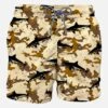 Flock Fabric Shark On Camouflage Background Swim Shorts -The Bikini Collective costume uomo militare squali velluto 66f09550 eac8 4024 9858 512489cacc11