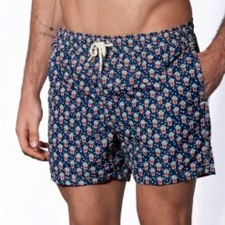 Man Light Fabric Swim Shorts With Pop Corn Print -The Bikini Collective costume uomo popcorn