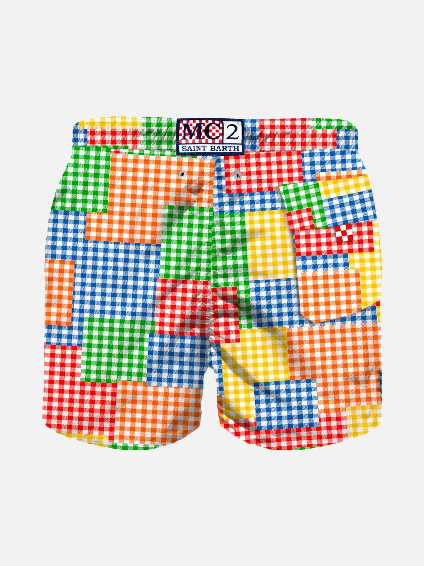 Boy Swim Shorts With Gingham Print 4 Boy Swim Shorts With Gingham Print - Image 2