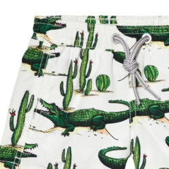 Boy Swim Shorts With Crocodile And Cactus Print -The Bikini Collective crocodile cactus 4