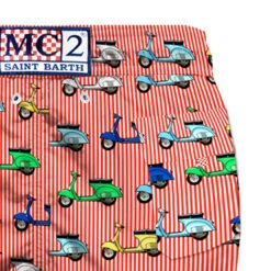 Vespa Print Mid-length Swim Shorts | Vespa© Special Edition 9 Vespa Print Mid-length Swim Shorts | Vespa© Special Edition -The Bikini Collective detail costume 3