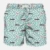 Man Light Fabric Swim Shorts With Car And Money Print | DIABOLIK SPECIAL EDITION -The Bikini Collective diabolik pattern micro