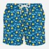 Light Fabric Man Swim Shorts Winter Ducky Print -The Bikini Collective ducky snow ski swimshort dad1