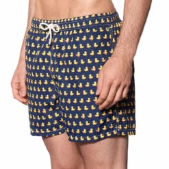 Light Fabric Man Swim Shorts Ducky Print -The Bikini Collective ducky swimshort