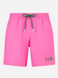 MC2 Saint Barth Man Fluo Pink Comfort Swim Shorts