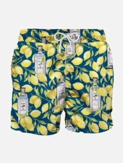 Man Classic Swim Shorts With Gin Lemon Print