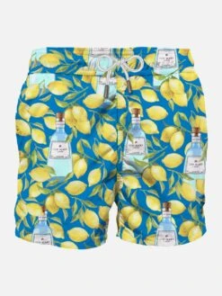 MC2 Saint Barth Man Classic Swim Shorts With Lemon Print | GIN MARE SPECIAL EDITION