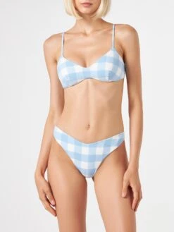 Gingham Bralette Bikini With Cheeky Swim Briefs