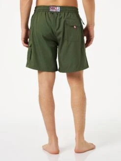 MC2 Saint Barth Man Military Green Comfort And Stretch Swim Shorts -The Bikini Collective green comfort swimshorts man 2