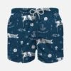 Boy Light Fabric Swim Shorts With Pirates Print -The Bikini Collective jean lighting fronte pirates univers copia 2 70c603b4 5e30 42d0 a319 7aa6a4a95978