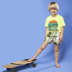 Tropical Print Boy Swim Shorts 7 Tropical Print Boy Swim Shorts -The Bikini Collective jean retro jumbo leaves copia 1